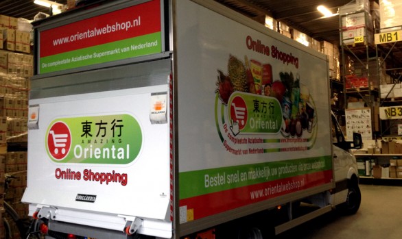 Autobelettering vrachtwagen webshop