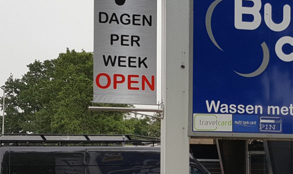 Spandoek dubbelzijdig uithouder