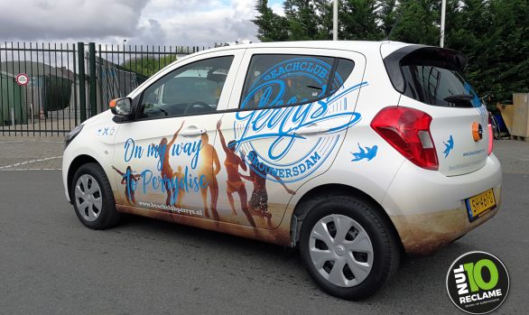 Beachclub Perry's carwrap / autobelettering Opel Karl