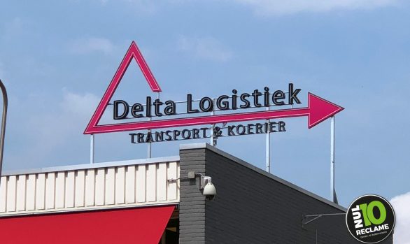 Delta Logistiek doosletters neonlook + dakconstructie
