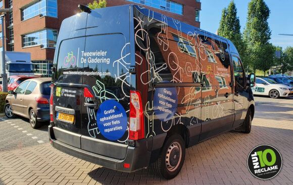 ASVZ Tweewieler de Gadering - Autobelettering (Renault Master)