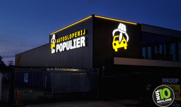 Autosloperij de Populier - Doosletters / Contourlijn