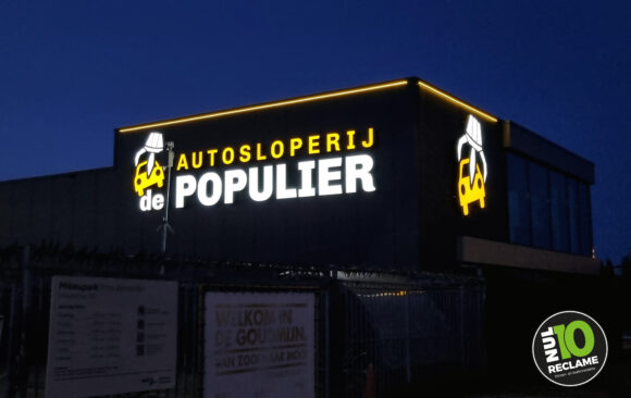 Autosloperij de Populier - Doosletters / Contourlijn