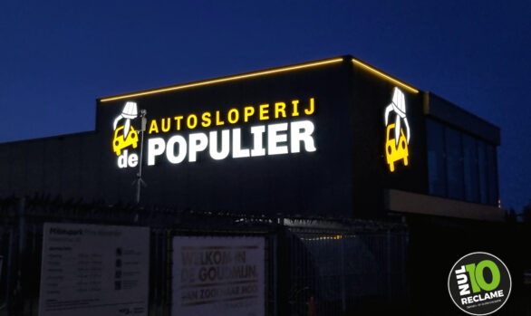 Autosloperij de Populier - Doosletters / Contourlijn