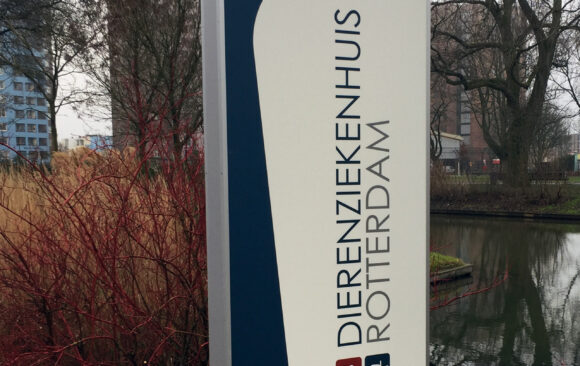 Dierenziekenhuis Rotterdam - Zuil verlicht