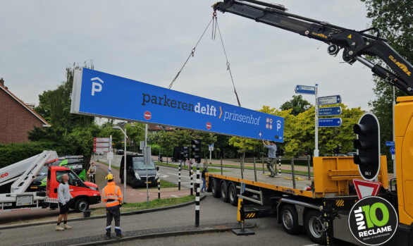 Parkeren Delft Prinsenhofgarage - Zeildoek Lichtbak XL dubbelzijdig